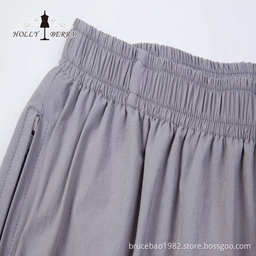 Loose Sports Running Pants Women men Black Gray with Pocket Elastic Waist